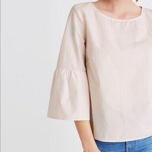 Pink and white striped madewell shirt- medium